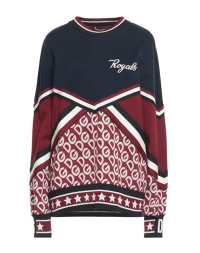 Dolce & Gabbana Woman Sweatshirt Burgundy Size 4 Cotton, Polyester, Elastane, Wool, Acrylic In Red