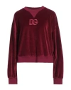 Dolce & Gabbana Woman Sweatshirt Garnet Size L Cotton, Polyamide, Elastane In Red