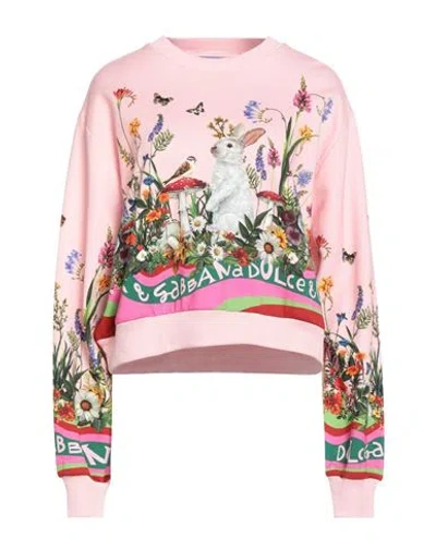 Dolce & Gabbana Woman Sweatshirt Light Pink Size 0 Cotton, Elastane In Multi