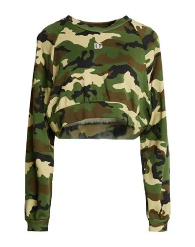 Dolce & Gabbana Woman Sweatshirt Military Green Size 0 Cotton