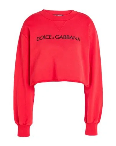 Dolce & Gabbana Woman Sweatshirt Red Size 10 Cotton