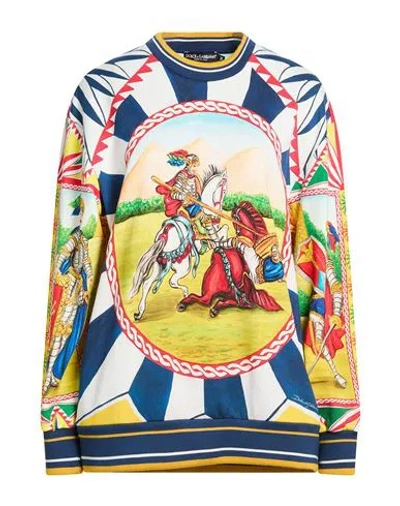 Dolce & Gabbana Woman Sweatshirt White Size 2 Cotton In Multi