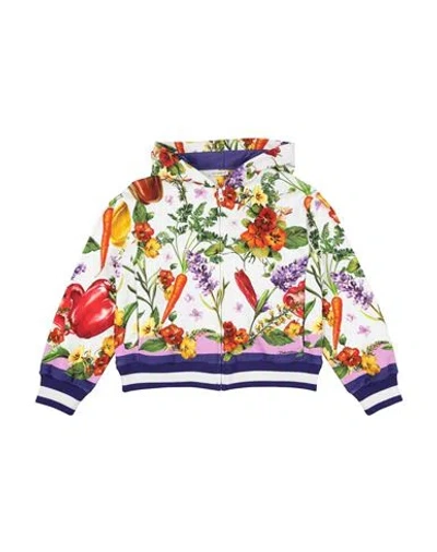 Dolce & Gabbana Babies'  Toddler Girl Sweatshirt White Size 5 Cotton, Elastane