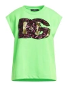 Dolce & Gabbana Woman T-shirt Acid Green Size Xs Polyester, Viscose, Polyamide In Green
