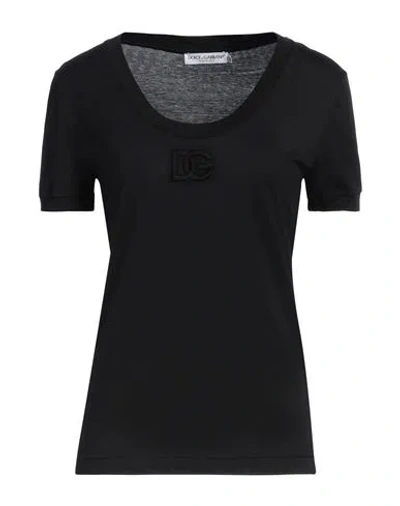 Dolce & Gabbana Woman T-shirt Black Size 6 Cotton
