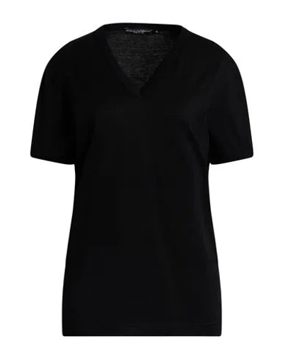 Dolce & Gabbana Woman T-shirt Black Size 10 Cotton, Viscose