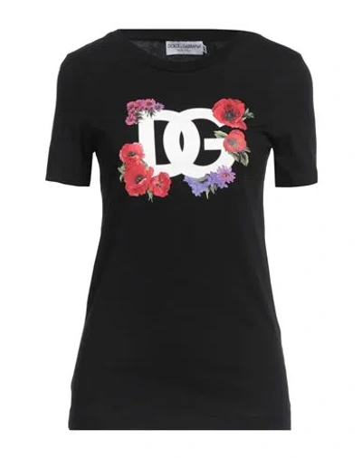 Dolce & Gabbana Woman T-shirt Black Size 4 Cotton