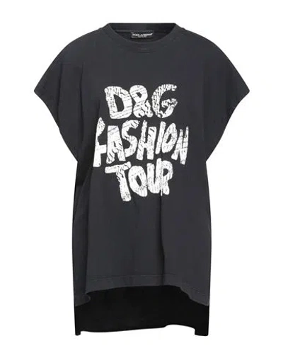 Dolce & Gabbana Woman T-shirt Black Size 2 Cotton
