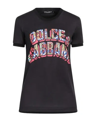 Dolce & Gabbana Woman T-shirt Black Size 8 Cotton