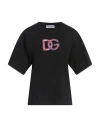 Dolce & Gabbana Woman T-shirt Black Size M Cotton, Metallic Polyester, Polyamide