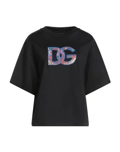 Dolce & Gabbana Woman T-shirt Black Size S Cotton, Polyester, Polyamide