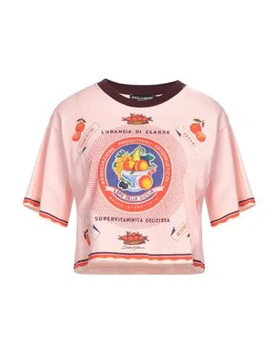 Dolce & Gabbana Woman T-shirt Blush Size 2 Cotton
