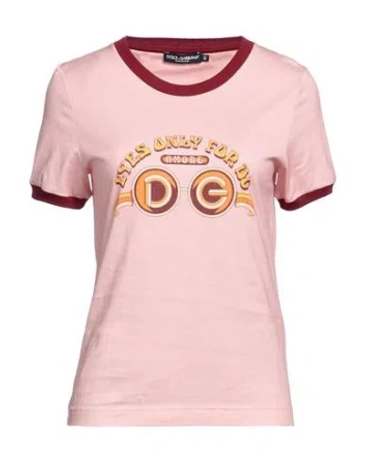 Dolce & Gabbana Woman T-shirt Blush Size 2 Cotton In Pink