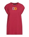 Dolce & Gabbana Red Cotton Dg Logo Crew Neck Tank Top T-shirt In Red