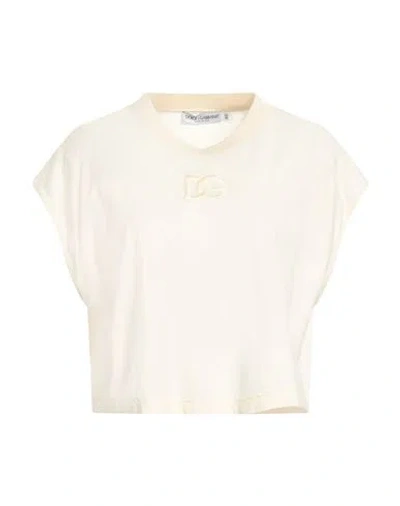 Dolce & Gabbana Woman T-shirt Ivory Size 6 Cotton In White