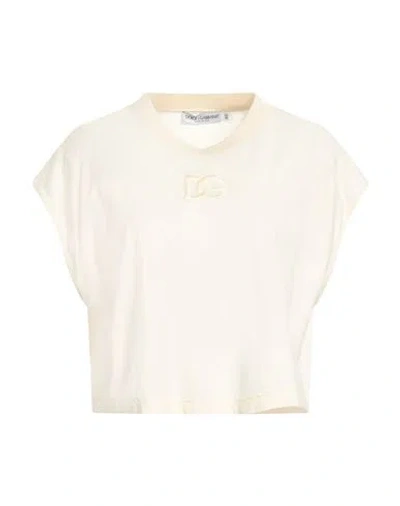 Dolce & Gabbana Woman T-shirt Ivory Size 10 Cotton In White