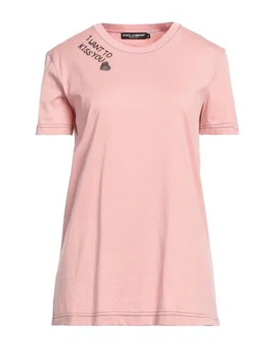 Dolce & Gabbana Woman T-shirt Pink Size 12 Cotton