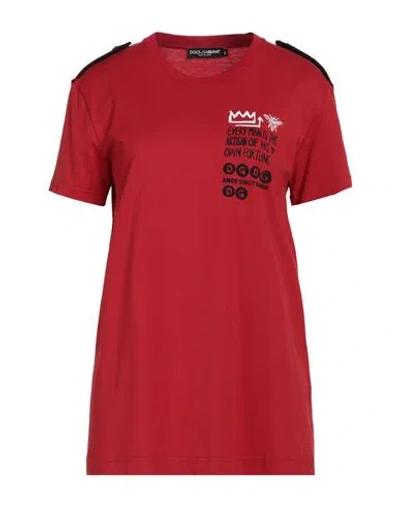 Dolce & Gabbana Woman T-shirt Red Size 4 Cotton