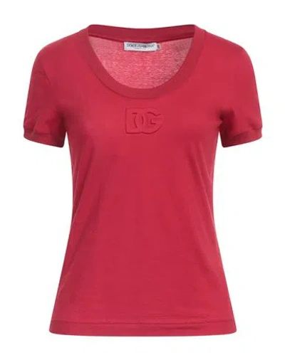Dolce & Gabbana Woman T-shirt Red Size 6 Cotton