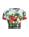 Dolce & Gabbana Woman T-shirt Sky Blue Size 6 Polyamide, Elastane, Polyester In Multi
