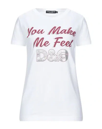 DOLCE & GABBANA DOLCE & GABBANA WOMAN T-SHIRT WHITE SIZE 12 COTTON,12434753RC 1