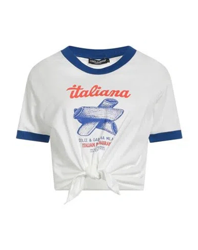 Dolce & Gabbana Woman T-shirt White Size 14 Cotton