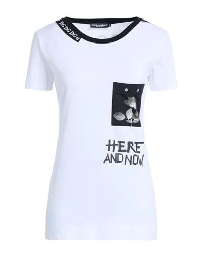 Dolce & Gabbana Woman T-shirt White Size 2 Cotton, Polyester, Viscose