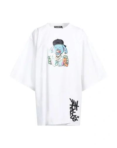 Dolce & Gabbana Woman T-shirt White Size 1 Cotton, Polyamide, Elastane, Polyurethane