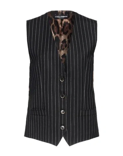 Dolce & Gabbana Woman Tailored Vest Black Size 2 Wool, Polyester