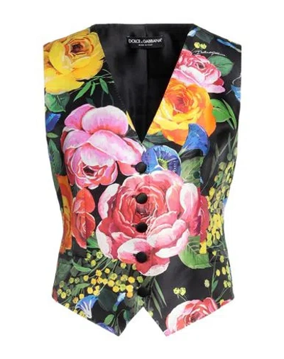 Dolce & Gabbana Woman Tailored Vest Black Size 4 Silk, Elastane