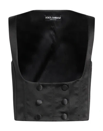 Dolce & Gabbana Woman Tailored Vest Black Size 6 Silk, Elastane