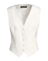 Dolce & Gabbana Woman Tailored Vest Ivory Size 6 Wool, Silk, Elastane In White