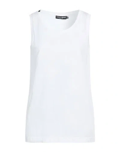Dolce & Gabbana Woman Tank Top White Size 12 Cotton