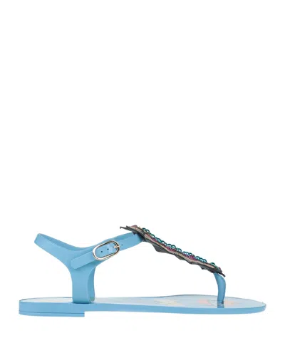 Dolce & Gabbana Toe Strap Sandals In Blue