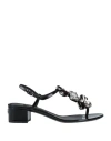 Dolce & Gabbana Woman Thong Sandal Black Size 7 Soft Leather In Black