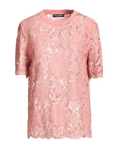 Dolce & Gabbana Woman Top Antique Rose Size 4 Viscose, Cotton, Polyamide In Pink
