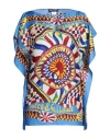 Dolce & Gabbana Carretto Print Silk Top In Blue