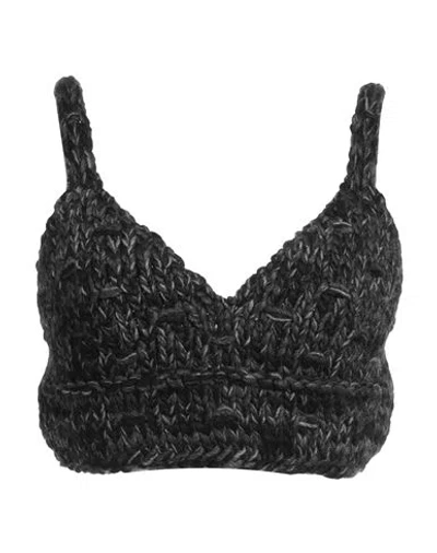 Dolce & Gabbana Woman Top Black Size 14 Wool, Acrylic, Alpaca Wool