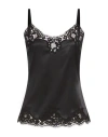 Dolce & Gabbana Silk Satin & Lace Slip Dress In Black