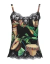 Dolce & Gabbana Woman Top Black Size 3 Silk, Cotton, Elastane, Polyamide In Black