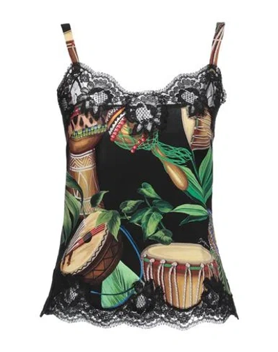 Dolce & Gabbana Woman Top Black Size 3 Silk, Cotton, Elastane, Polyamide