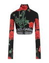 Dolce & Gabbana Woman Top Black Size 4 Silk, Elastane, Polyester In Black