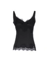 Dolce & Gabbana Woman Top Black Size 8 Silk, Cotton, Polyamide, Elastane