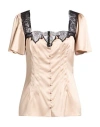 Dolce & Gabbana Woman Top Blush Size 2 Silk, Viscose, Elastane, Polyamide In Neutral
