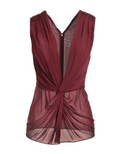 Dolce & Gabbana Bordeaux Silk Stretch Top Vest Blouse
