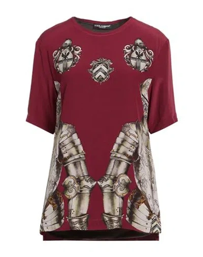 Dolce & Gabbana Woman Top Burgundy Size 8 Silk In Red