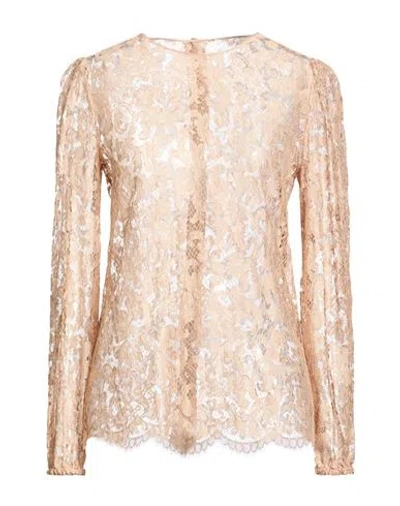 Dolce & Gabbana Woman Top Camel Size 4 Viscose, Polyamide In Pink