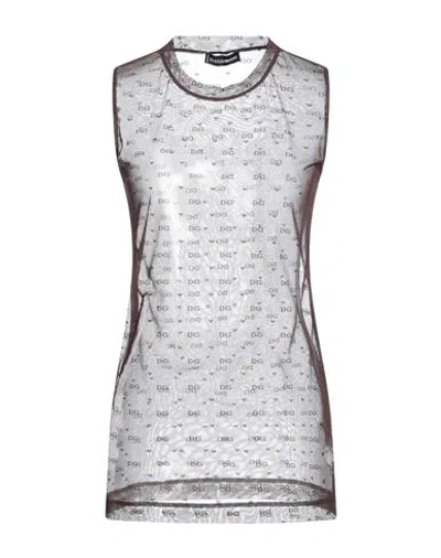 Dolce & Gabbana Woman Top Chocolate Brown Size 4 Polyamide, Elastane