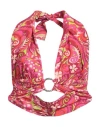 Dolce & Gabbana Woman Top Fuchsia Size 12 Silk, Elastane, Metal In Pink