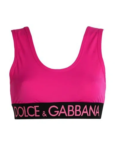 Dolce & Gabbana Woman Top Fuchsia Size 2 Polyamide, Elastane, Polyester